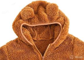 img 2 attached to 🐻 Cute Bear Hoodie Jacket - Warm Sherpa Fuzzy Winter Coat for Toddler Baby Boy Girl