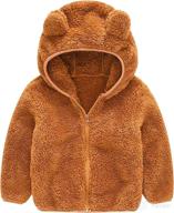 🐻 cute bear hoodie jacket - warm sherpa fuzzy winter coat for toddler baby boy girl logo