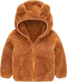 img 3 attached to 🐻 Cute Bear Hoodie Jacket - Warm Sherpa Fuzzy Winter Coat for Toddler Baby Boy Girl