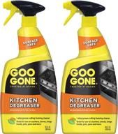 goo gone foaming kitchen degreaser: powerful 2-pack for easy 🧼 removal of baked-on food, grease, splatters, and grime - 28 oz each logo