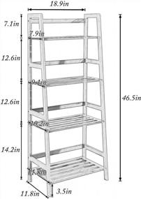img 3 attached to Bamboo 4-Tier Ladder Shelf Storage Rack Stand Bookcase Multifunctional Organizer Plants Display Brown - Sogesfurniture