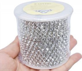 img 2 attached to Sparkling DIY Delight: KAOYOO 10 Yards 4MM Crystal Rhinestone Close Chain Trim for Sewing Crafts and DIY Decor (Silver)