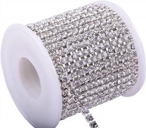 img 4 attached to Sparkling DIY Delight: KAOYOO 10 Yards 4MM Crystal Rhinestone Close Chain Trim for Sewing Crafts and DIY Decor (Silver)