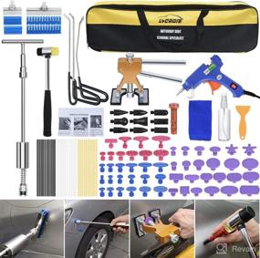 img 4 attached to Dent Remover Repair Puller Tool Kit, Slide Hammer T Bar Dent Puller, Golden Lifter, 🛠️ Bridge Puller & Glue Gun for Automotive Body, Motorbike, Fridge – Includes Instruction Manual & Video (107PCS)