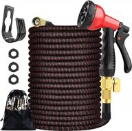 wakyme 100ft expandable garden hose kit with anti-leak 3/4'' solid brass connector, kink-free, lightweight flexible water hose with 8 function nozzle, triple latex core for yard watering washing logo