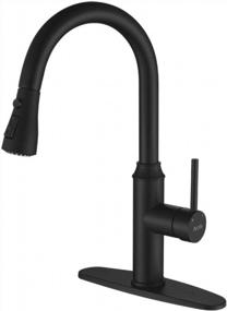 img 4 attached to Upgrade Your Kitchen With Arofa A01BY: Matte Black Single Handle Pull Down Faucet With Sprayer