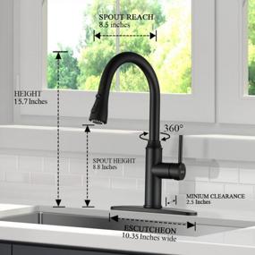 img 3 attached to Upgrade Your Kitchen With Arofa A01BY: Matte Black Single Handle Pull Down Faucet With Sprayer