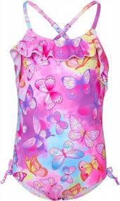 img 4 attached to MHJY Girls One Pieces Ruffle Swimsuit: Cross Back Beachwear Bathing Suits For Summer Fun!