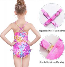 img 1 attached to MHJY Girls One Pieces Ruffle Swimsuit: Cross Back Beachwear Bathing Suits For Summer Fun!