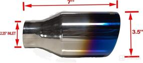 img 1 attached to 🔵 NETAMI NT-2379 Stainless Steel Double Wall Exhaust Tip with Blue Burnt Finish - Weld-on