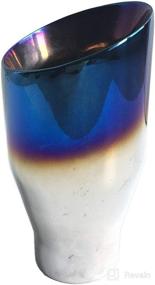 img 2 attached to 🔵 NETAMI NT-2379 Stainless Steel Double Wall Exhaust Tip with Blue Burnt Finish - Weld-on