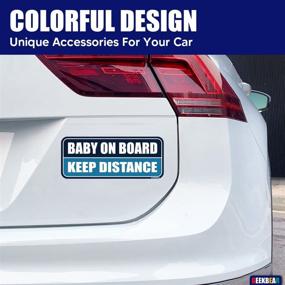 img 2 attached to GEEKBEAR Baby On Board Magnet (Navy/Blue) - Baby On Board Sticker For Cars - Baby On Board - No Stickers Or Decals But Magnets - Baby On Board Sign - Reflective Bumper Safety Warning Sign