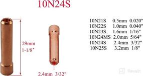 img 3 attached to 🔥 RIVERWELD TIG Краткое коленчатое колпачковое газовое сопло 17GL332 3/32'' & Ø2.4 мм 10N24S TIG Комплект зажимов - Совместимо с горелкой для аргонодуговой сварки DB SR WP 17 18 26 (10 шт, 3/32'' Ø2.4 мм)