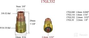 img 2 attached to 🔥 RIVERWELD TIG Краткое коленчатое колпачковое газовое сопло 17GL332 3/32'' & Ø2.4 мм 10N24S TIG Комплект зажимов - Совместимо с горелкой для аргонодуговой сварки DB SR WP 17 18 26 (10 шт, 3/32'' Ø2.4 мм)