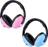 baby noise canceling headphones: protect your infant's hearing with 2 pack baby earmuffs, perfect for babies, infants, toddlers, and newborns (blue & pink) logo