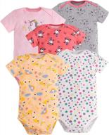 soft 100% cotton short-sleeve bodysuits for baby girls with unicorn, mermaid, and princess designs by sladatona logo