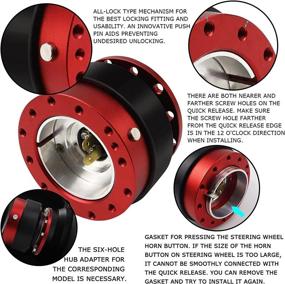 img 2 attached to 🔴 MOTAFAR Steering Wheel Quick Release: Ultimate 6 Hole Snap Off Boss Kit for Enhanced Race/Rally/Motorsport Experience (Gen 2.0-Red)