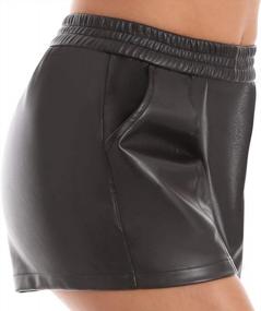 img 1 attached to Women'S Faux Leather Shorts With Elastic Waist And Pockets - Comfortable Loose Fit By Everbellus