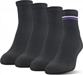 img 1 attached to 4-Pack Of Women'S XS MediPeds Memory Cushion Quarter Socks For Optimal Comfort And Support