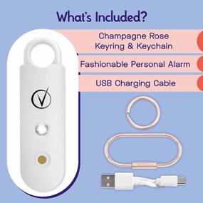 img 2 attached to Rechargeable Personal Safety Alarm Keychain With Low Battery Notice And Strobe Light - Extra Loud Double Speakers - Pearly White (Vantamo)