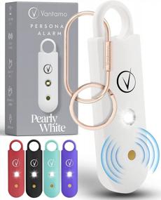 img 4 attached to Rechargeable Personal Safety Alarm Keychain With Low Battery Notice And Strobe Light - Extra Loud Double Speakers - Pearly White (Vantamo)