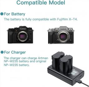 img 3 attached to Совместимые с камерой Fujifilm X-T4 Аккумуляторы Artman NP-W235 (2 шт.) и быстрое зарядное устройство для двух ЖК-дисплеев — 2500 мАч