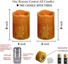 img 2 attached to Set The Mood With Urchoice'S Flameless Amber Pillar Candles - Perfect For Indoor And Outdoor Decor!