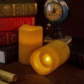 img 3 attached to Set The Mood With Urchoice'S Flameless Amber Pillar Candles - Perfect For Indoor And Outdoor Decor!
