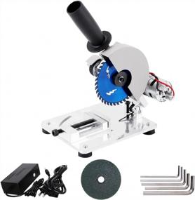 img 4 attached to Mini Table Miter Saw, Portable Small Hobby Chop Saw For Crafts, 0-45° Angle And Height Adjustable, With 96W 7-Speed Power Supply, For Soft Metal, Iron Sheet, Wood, Plastic, Aluminum Alloy Cutting