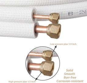 img 2 attached to Efficient HVAC Installation Made Easy With Wostore 25 Ft. Copper Pipes And Insulated Coil Line Set With Fittings