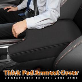 img 1 attached to INTGET Car Center Console Armrest Cover For 2021 2022 Subaru Crosstrek 2018 2019 2020/Impreza Accessories 2017-2022 Leather Arm Rest Box Lid Cover Seat Protector (Black With Neoprene)