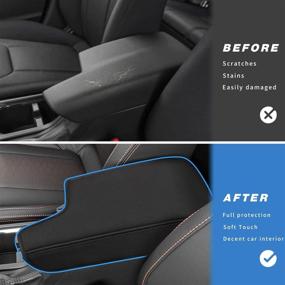 img 2 attached to INTGET Car Center Console Armrest Cover For 2021 2022 Subaru Crosstrek 2018 2019 2020/Impreza Accessories 2017-2022 Leather Arm Rest Box Lid Cover Seat Protector (Black With Neoprene)