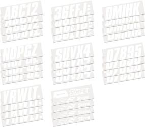 img 1 attached to 🚤 STIFFIE Shift White Super Sticky 3-Inch Alpha Numeric Registration ID Number Stickers Decals for Sea-Doo Spark, Inflatables, RIBs, Hypalon/PVC, PWC, and Boats.