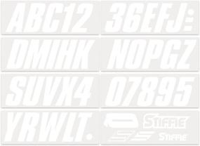 img 2 attached to 🚤 STIFFIE Shift White Super Sticky 3-Inch Alpha Numeric Registration ID Number Stickers Decals for Sea-Doo Spark, Inflatables, RIBs, Hypalon/PVC, PWC, and Boats.