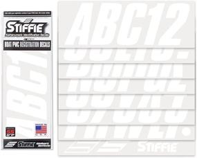 img 3 attached to 🚤 STIFFIE Shift White Super Sticky 3-Inch Alpha Numeric Registration ID Number Stickers Decals for Sea-Doo Spark, Inflatables, RIBs, Hypalon/PVC, PWC, and Boats.