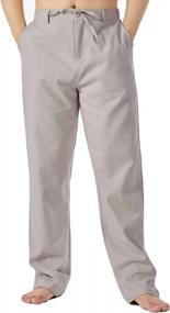 img 4 attached to Stay Cool And Stylish With ZIOLOMA'S Summer Linen Mens Casual Pants With Elastic Waist And Drawstring