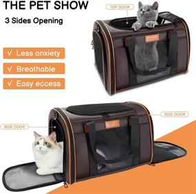 img 1 attached to 🐱 PETNANNY Pet Carrier - Top Load Cat Carrier for Large Cats up to 20 lbs, Soft Dog Carriers for Small Dogs and Puppies with Side Pocket - Spacious & Secure Cat Carrier Bag for 2 Small/Medium Cats