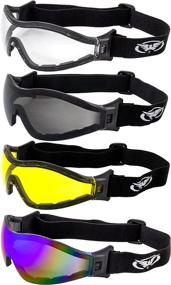 img 4 attached to 🏍️ Optimized Padded Motorcycle Riding Skydiving Goggles: Global Vision Z-33 (Clear Yellow Smoke & Blue)