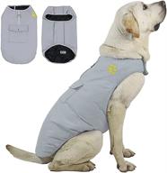 🐾 doggiekit reversible dog winter coat, waterproof and windproof warm dog jacket vest for cold weather, lightweight pet winter clothes for medium to large dogs (x-large, gray) логотип