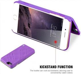 img 2 attached to Purple IPhone 7/8 Case With Stand, Card Holder & Hidden Back Mirror Wallet - Aroko