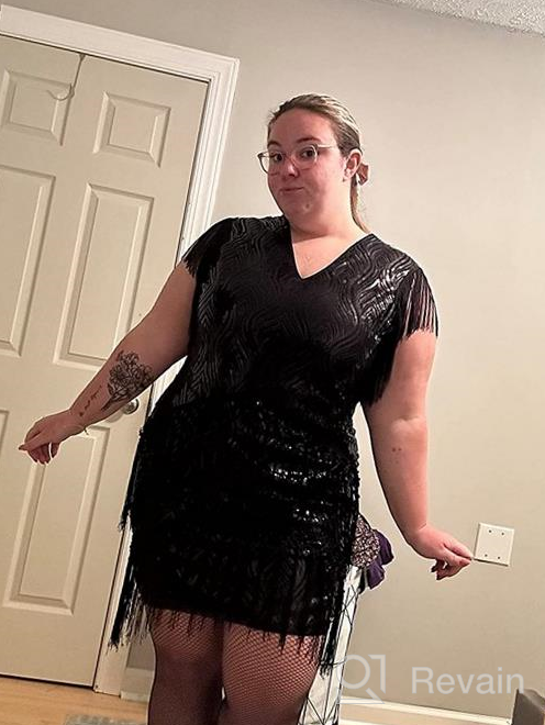 img 1 attached to 💃 Vintage Art Deco Dress - BABEYOND Roaring 20s Sequins Beaded Dress with Long Fringes, Great Gatsby Flapper Dress review by Lauren Walton