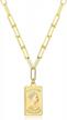 chic & stylish: women's 14k gold plated paperclip chain necklace & bracelet set by sovesi logo