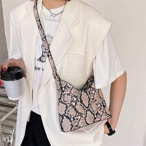 img 1 attached to 👜 YAOSEN Women Snakeskin Pattern Shoulder Handbags & Wallets for Trendy and Stylish Women - Hobo Bags Collection