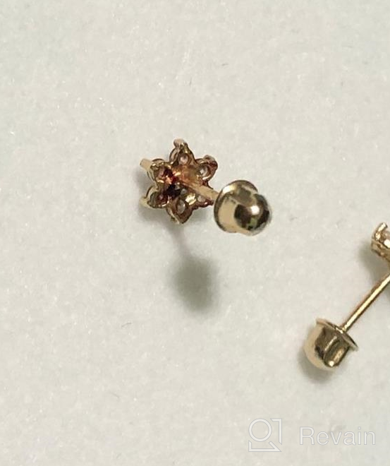 img 1 attached to 🌼 Stunning 14k Yellow Gold Cubic Zirconia Mini Flower Screw Back Stud Earrings: Pink or White Flower review by James Hova