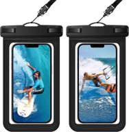 📱 [2 pack] [up to 7-inch] universal waterproof phone pouch, ipx8 waterproof phone case bag compatible with iphone 13 pro max/12/11/xr/x/se/8/7, galaxy s22/s21, note 20, pixel, oneplus, for vacation swimming логотип