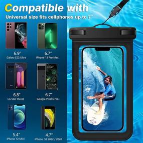 img 3 attached to 📱 [2 Pack] [Up to 7-inch] Universal Waterproof Phone Pouch, IPX8 Waterproof Phone Case Bag Compatible with iPhone 13 Pro Max/12/11/XR/X/SE/8/7, Galaxy S22/S21, Note 20, Pixel, OnePlus, for Vacation Swimming