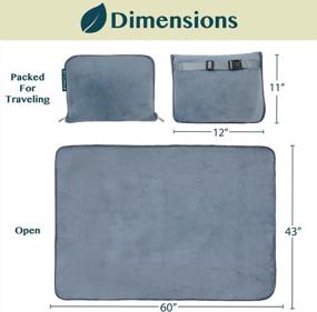 img 3 attached to PAVILIA Travel Blanket And Pillow, Dual Zippers, Clip On Strap, Warm Soft Fleece 2-In-1 Combo Blanket Airplane, Camping, Car, Large Compact Blanket Set, Luggage Backpack Strap, 60 X 43 (Slate Blue)
