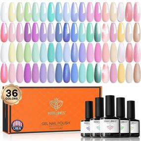 img 4 attached to Modelones 36-Piece Spring Gel Nail Polish Set: Soft Pastel Macarons, Glitter Gel, Soak-Off Formula, Starter Manicure Kit - Perfect Gift For Women On Easter And Valentine'S Day 2023
