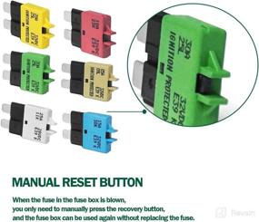 img 3 attached to 🔒 LENKRAD Manual Reset Fuses Circuit Breaker Low Profile ATC/ATO E39 5A-30A Fuse Reset Kit 12V-32V DC, Mixed 6 Pack