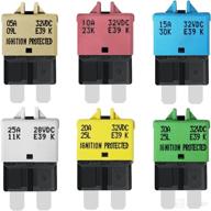 🔒 lenkrad manual reset fuses circuit breaker low profile atc/ato e39 5a-30a fuse reset kit 12v-32v dc, mixed 6 pack logo